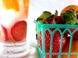 Tangerine Cucumber and Strawberry Infused Water
