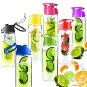 Fruit Infusing Water Bottle with Fruit Infuser and Flip Lid | 6 colours